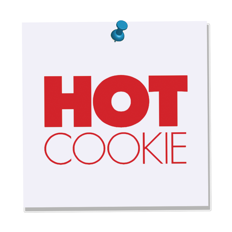 Hot Cookie SF logo featuring red lettering with bold on the letter "Hot"
